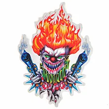 1Pc Reflective Clown Fire Motorcycle Decal Sticker for Motorcycle Motorbike Bumper Cool Decorate For Helmet Window locker