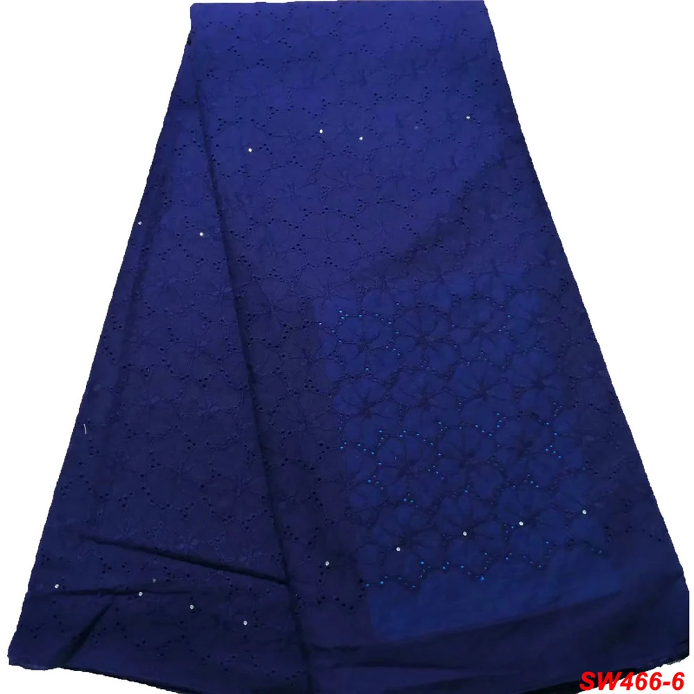 

Navy Blue Dry Cotton voile lace Fabric High Quality Swiss voile lace in switzerland for African Sweing accessories SW466