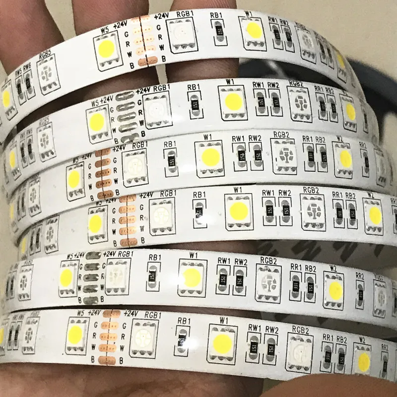 RGBW 10 мм 12 V/12 MM 24 V 5050 светодиодный полосы света Водонепроницаемый IP20/65 SMD 60 светодиодный s/M гибкая световая полоска полоски RGB+ белый/WW свет 5 м