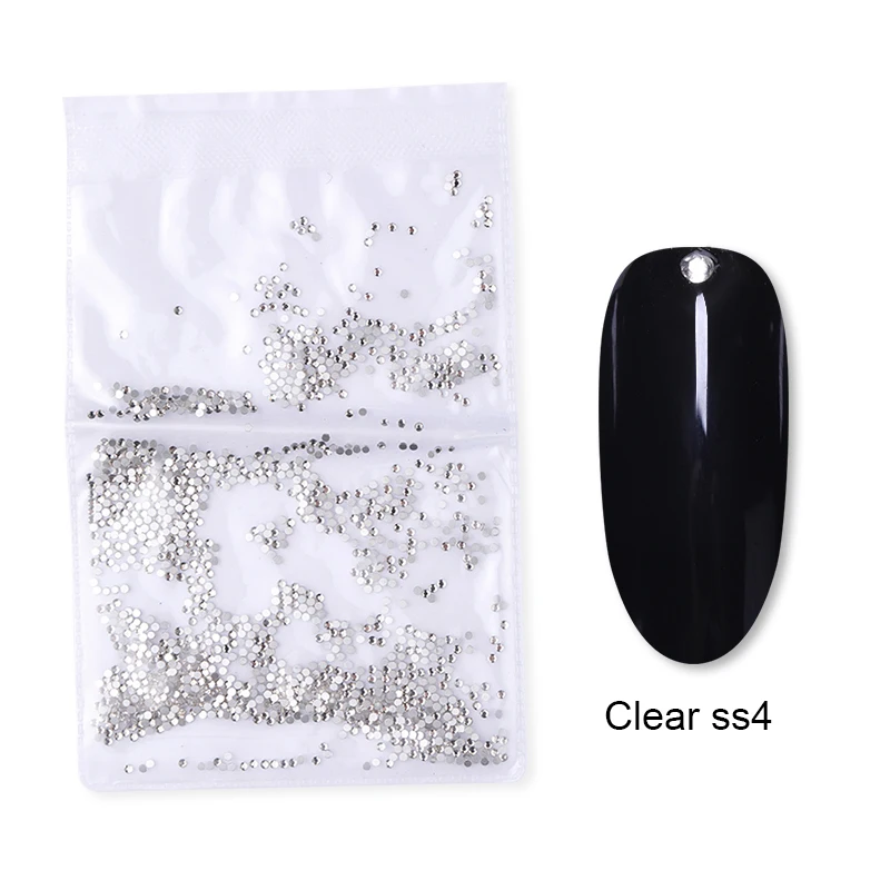 1 Bag Multi-size Glass Nail Rhinestones For Nails Art Decorations Crystals Strass Charms Partition Mixed Size Rhinestone - Цвет: Clear ss4