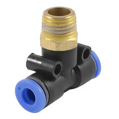 Pneumatic Piping 6mm x 1/16&quot PT Male Thread Tee Shaped Quick Connector Adapter | Обустройство дома