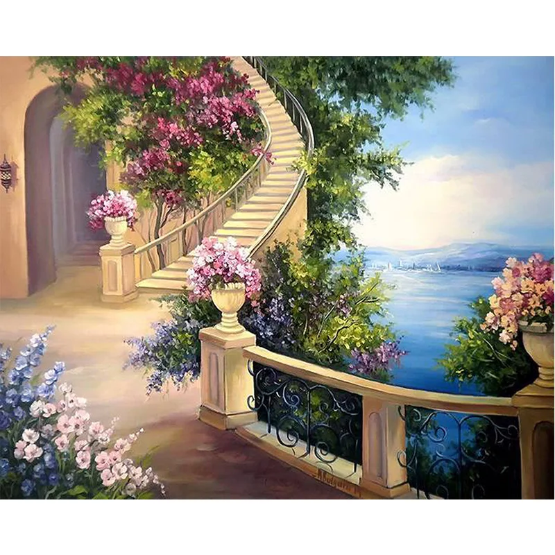 40x50cm New Arrival Scenic Diamond Painting 5D DIY Cross Stitch Full Round Square Home Decoration Mosaic Picture Gift | Дом и сад