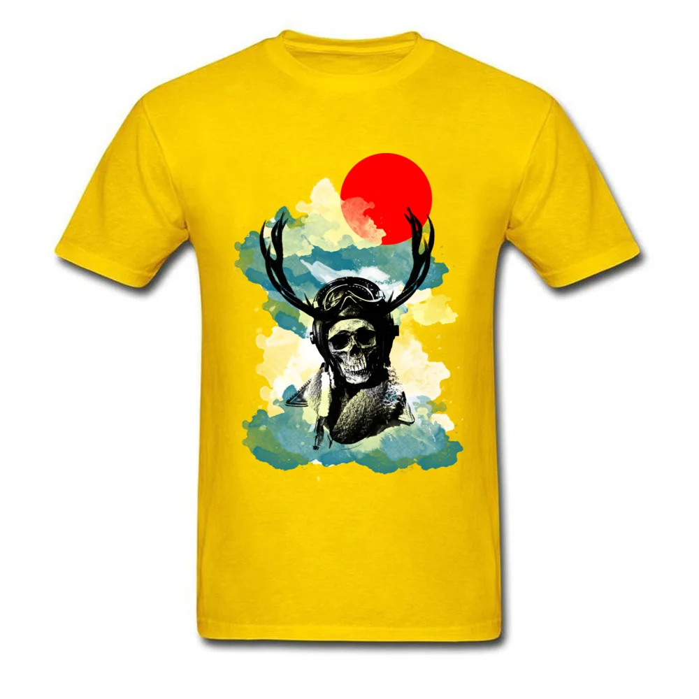 Water Color Pilot Deer and skull_yellow