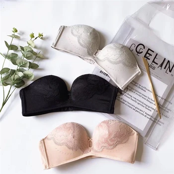 

Breathable Backless Magic Bralette Bra Women Strapless Wedding Dress Bra Seamless Invisible Sexy Underwear Push Up Soft 3/4 Cup