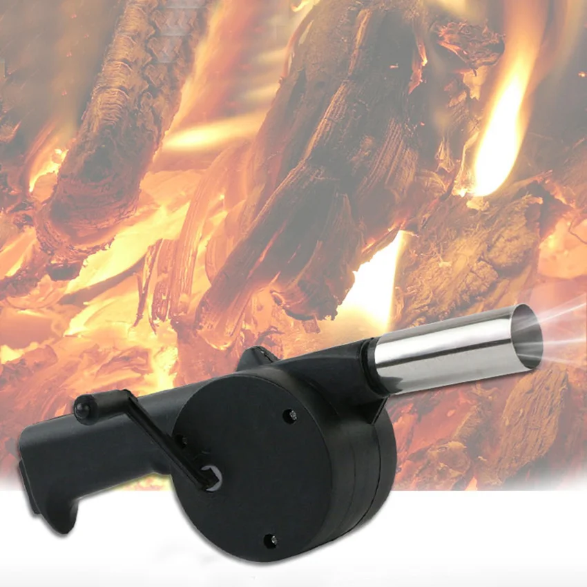 2 pcs Hand Fan Starter Blower Barbecue Grill Fire Cranked Outdoor