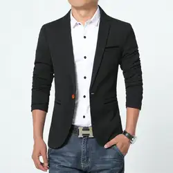 Мужские пиджаки Новые поступления 2015 высокое качество Однобортный One Button Slim Fit