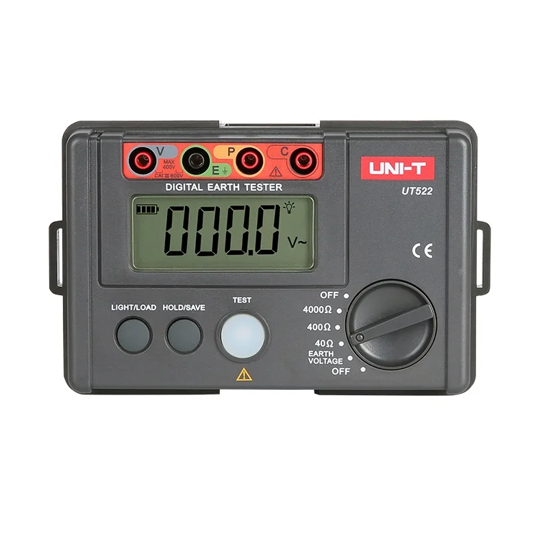 

LCD High Precision Digital Earth Resistance Tester Digital Display 0-400V 0-4000 ohm Ground Earth Resistance UNI-T UT522