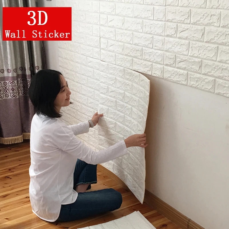 DIY 3D наклейки на кирпичную стену Декор для гостиной пенопластовое водонепроницаемое покрытие для стен самоклеящиеся обои для телевизора фон для детской комнаты