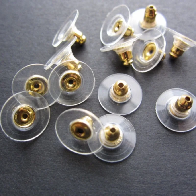 

100Pcs/Lot Earrings Back Fashion Jewelry Accessories Rubber Round Ear Plugging Blocked Earring Back Stoppers For DIY Decor