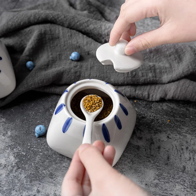 Seasoning With Spoon Kitchen Spice Jar Oil Salt Jar Bottle Salt And Pepper Spice Storage Seasoning Box Container Bottle