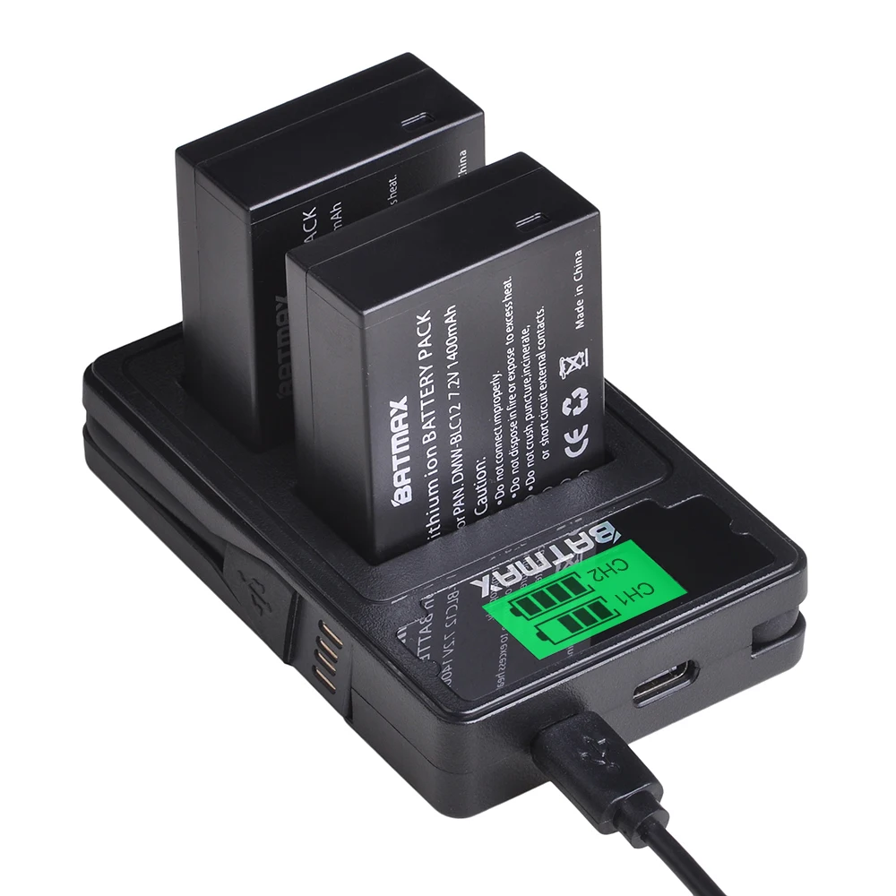 Preise 4X DMW BLC12 BLC12 DMW BLC12E DMW BLC12PP Batterie + LCD Dual Ladegerät für Panasonic Lumix DMC G85, FZ200, FZ1000, g5, G6, G7, GH2, GX8