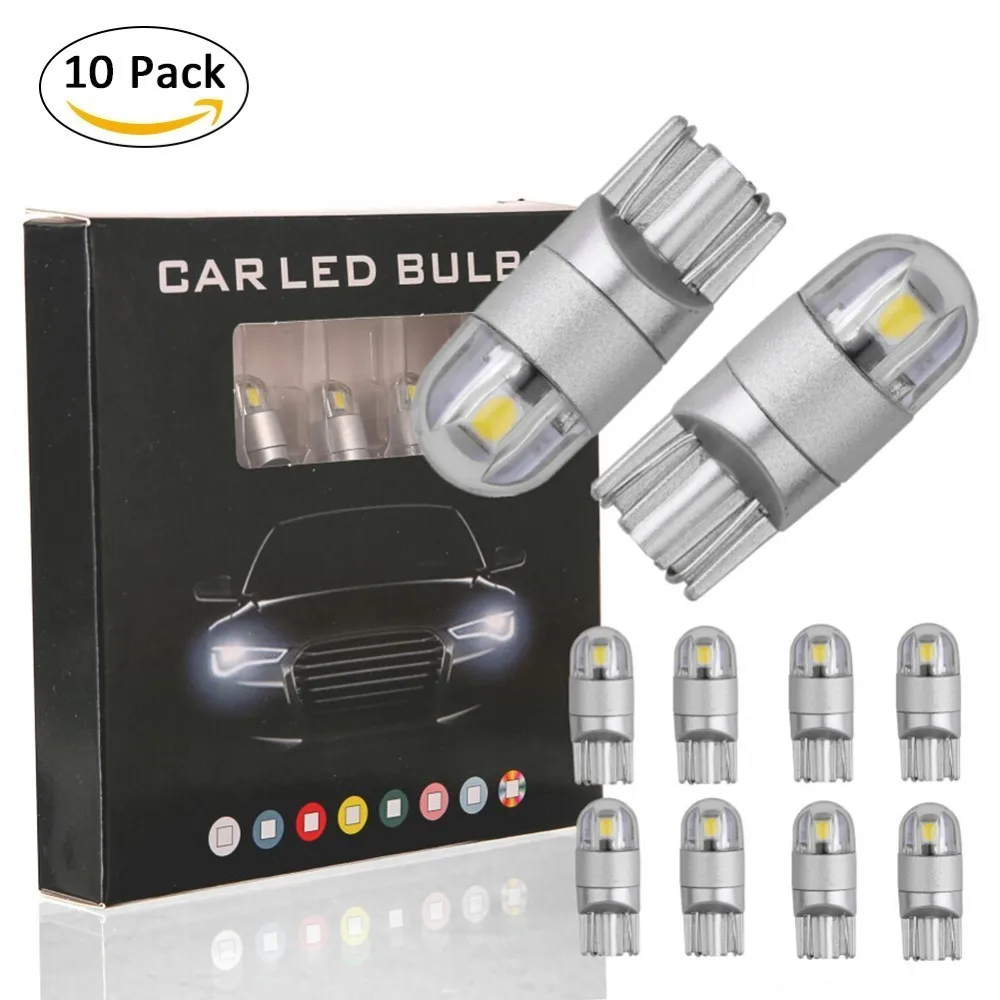 

10 PCS Car Small Plugged Headlight Bulb T10 High Brightness LED Width Light 2W Non-Polar Clearance Lamp Bulb J3