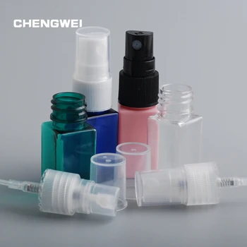 

CHENGWEI 10ML Mini PET Plastic Spray Square Bottle 50Pcs/Lot Travel Cosmetic Perfume Atomizer Water Bottles