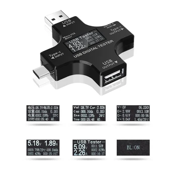 

New USB Tester TFT Color Bluetooth Type-C PD Digital Voltmeter Vurrent Meter Ammeter Voltage Usb Current Tester Measurement
