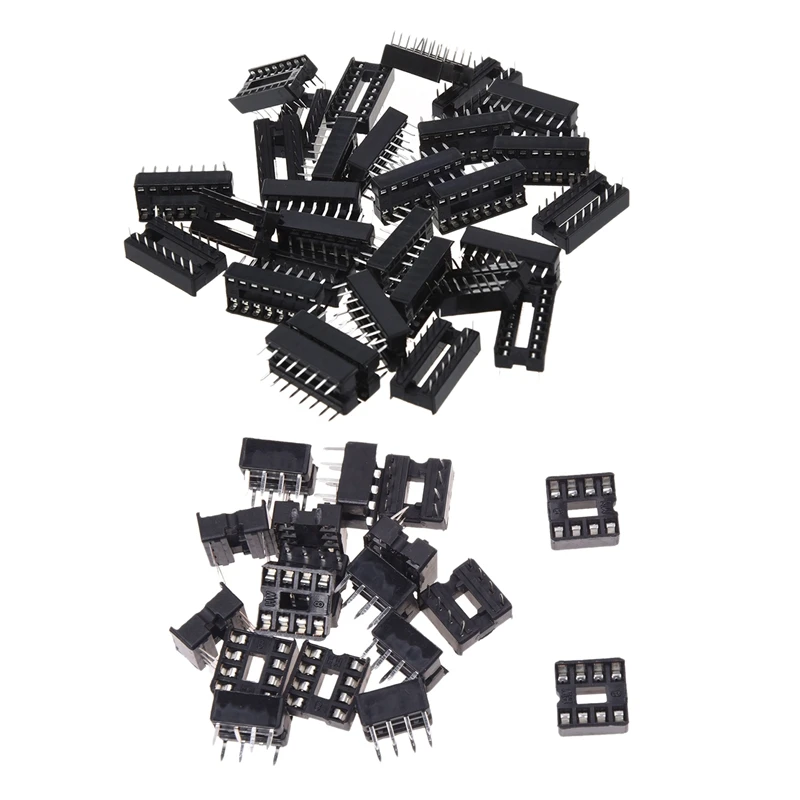 

30 Pcs 16 Pin 2.54mm DIP IC Socket Solder Type Adaptors & 20 x 8 Pin 2.54mm Pitch IC Sockets Solder Type Adaptor