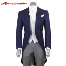 Abruzzomaster серые утренние костюмы классическая посадка заостренный лацкан мужские костюмы на одной пуговице свадебные Женихи мужские костюмы смокинг куртка+ брюки+ жилет