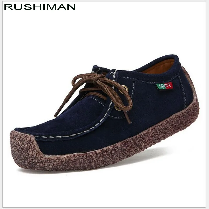2018 Spring women flats Shoes Comfortable Suede Leather Lace up Shoes Woman Navy Blue Flat Women's Casual snails Shoes 2018 Spring women flats Shoes Comfortable Suede Leather Lace up Shoes Woman Navy Blue Flat Women's Casual snails Shoes