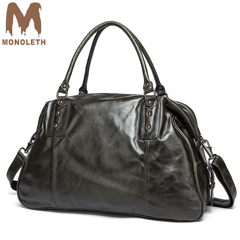 

MONOLETH 2018 summer Casual Tote man bag Genuine Leather Vintage Boston travel handbags Messenger Bags crossbody bag male