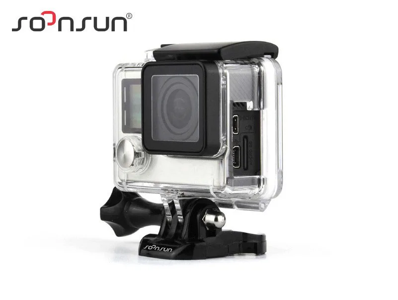 SOONSUN боковой открытый Скелет Защитный корпус чехол для GoPro Hero 4 3+ 3 камеры, задняя дверь является скелетом и осязаемым