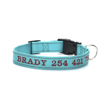 

Personal Embroidery Custom Pet Collar and Leash Dog Necklace Collar for Pet Dog Rope Reflective Nylon Collar for Dogs