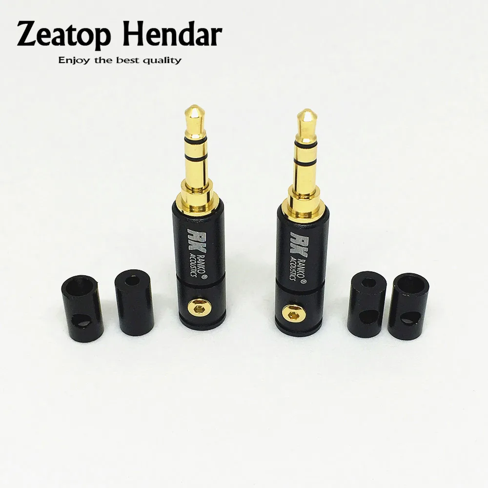 

2PCS High Quality 3.5 mm Male Headphone Plug 3 Pole Stereo Audio Jack Connector for 4mm Cable Adapter