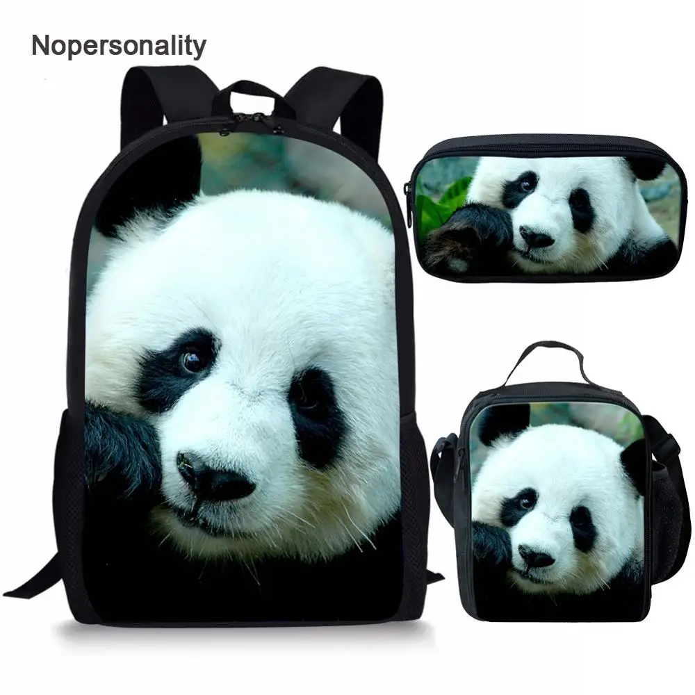 ##BUY Nopersonality Children School Backpack Set Cute 3d Animal Panda Husky Cat Print Kids Bagpack High Capacity Boys Girls Rucksack