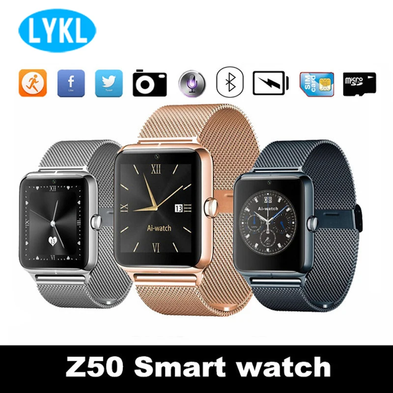 

Bluetooth Smart Watch Z50 Smartwatch Support Sim TF Card Pedometer Sleep Monitor Anti-lost Call SMS Reminder for IOS Android