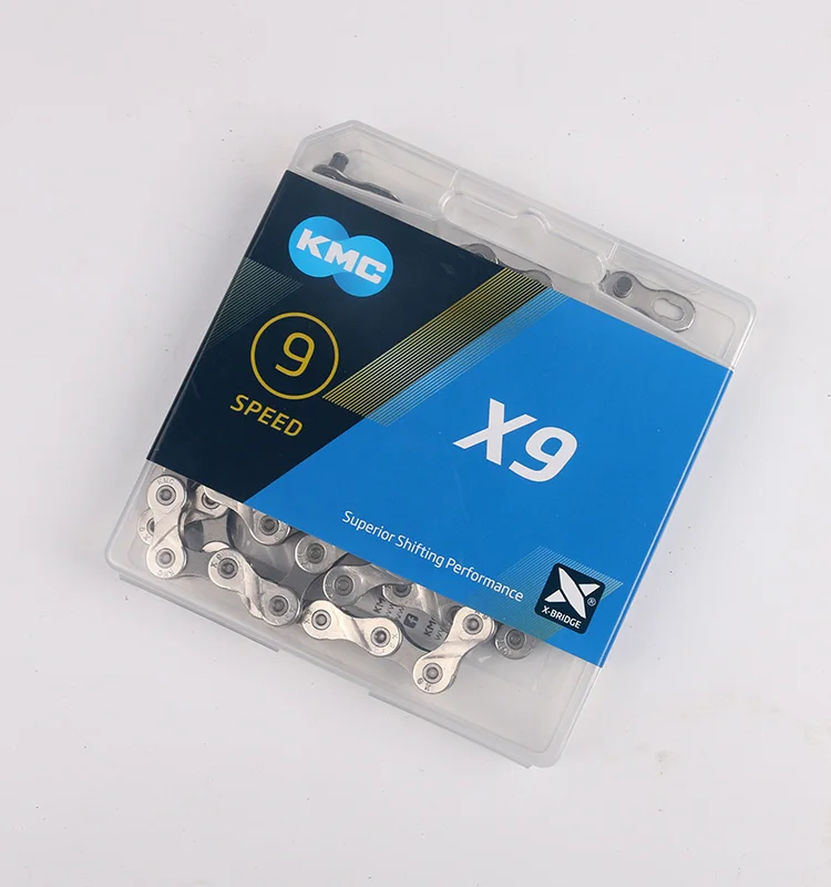 Cheap KMC X9 X9.93 X9 EPT Z9 MTB Road Bike Silver Chain 116L 9 Speed Bicycle Chain Magic Button Mountain With Original box 1