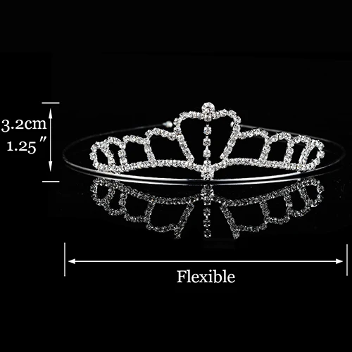 Принцесса Кристалл Диадемы и повязка в виде короны дети девушки выпускного вечера шоу Корона Свадебные аксессуары украшения для волос - Окраска металла: 6