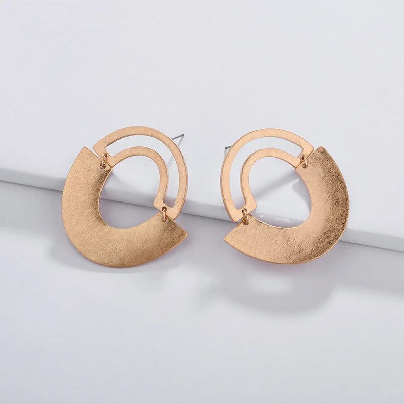 

Fashion Jewelry Horseshoe Shape Worn Gold Silver Plating Big Metal Statement Earrings Girls Female Women