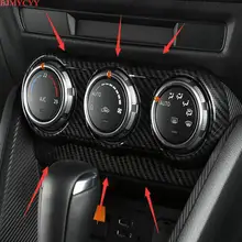 BJMYCYY Per Mazda CX-3 CX3 Aria Condizionata Manopola di Controllo del Pannello di Copertura 2016 2017 ABS Materiale In Fibra di Carbonio Accessori LHD/ RHD