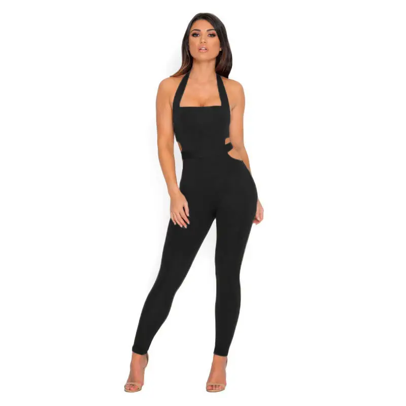 2017 new Women summer sexy halter off shoulder skinny Jumpsuit Fashion ...