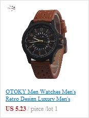 Часы otoky Для мужчин наручные часы модные спортивные Нержавеющая сталь Чехол кожаный ремешок аналоговые кварцевые наручные мужские наручные часы 19May02