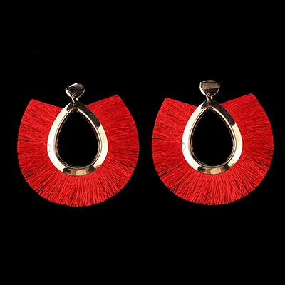 

2019 Big Exaggeration Bohemian Tassel Earrings Silk Fabric Long Drop Dangle Tassel Earrings For Women Jewelry Girls