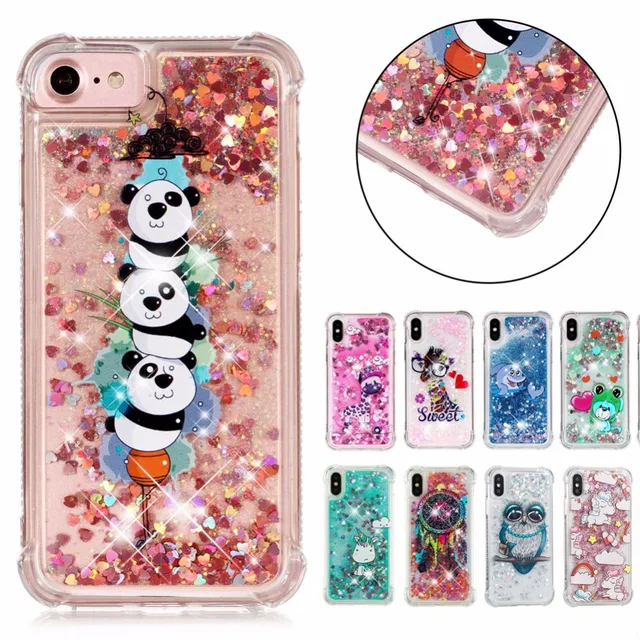 Glitter Liquid Case For iphone X XS Max XR Silicon Soft TPU Phone Case