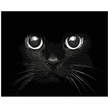 

Painting By Numbers DIY Dropshipping 40x50 50x65cm Blackcat evil terrifying Animal Canvas Wedding Decoration Art picture Gift