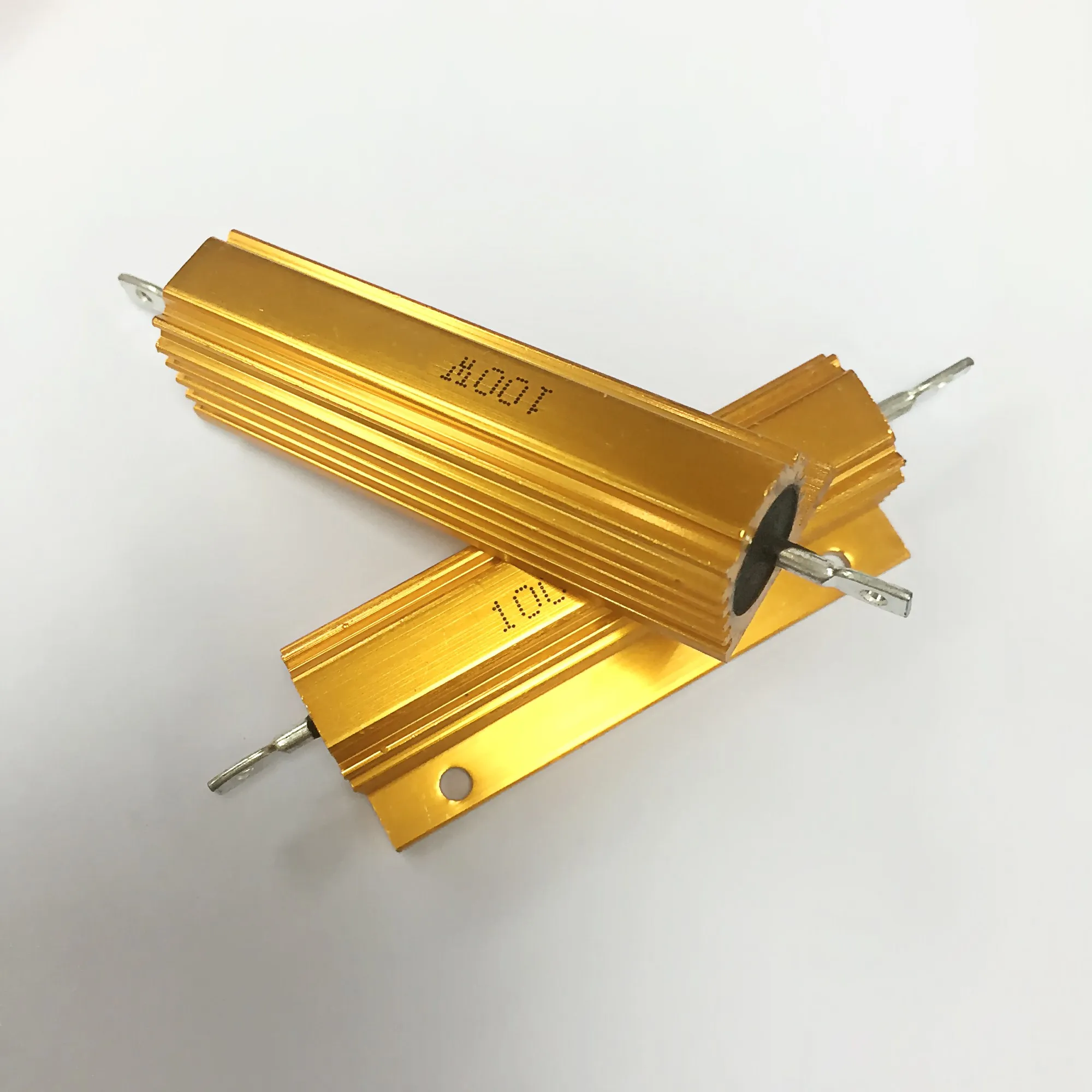 RX24 100 Вт Мощный металлический корпус алюминиевый Золотой резистор 1R 2R 3R 4R 5R 6R 8R 10R