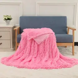 SunnyRain 1-кусок мягкой розовый пушистый Одеяло для кровати Одеяло s для кровати Флисовое одеяло взрослых бросить Одеяло s