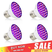 4 шт./лот 60 Светодиодный светильник для выращивания растений E27 85-265 в полный спектр комнатных растений лампа для рассады овощей цветок гидропонный светодиодный светильник для растений