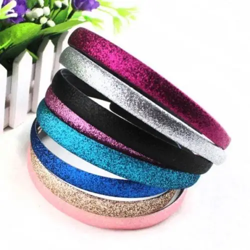 

1 pc New Fashion Lady Girls Glitter Headbands Sparkling Hoop Hair Leather Plastic Hair Band Hair Band Accessories