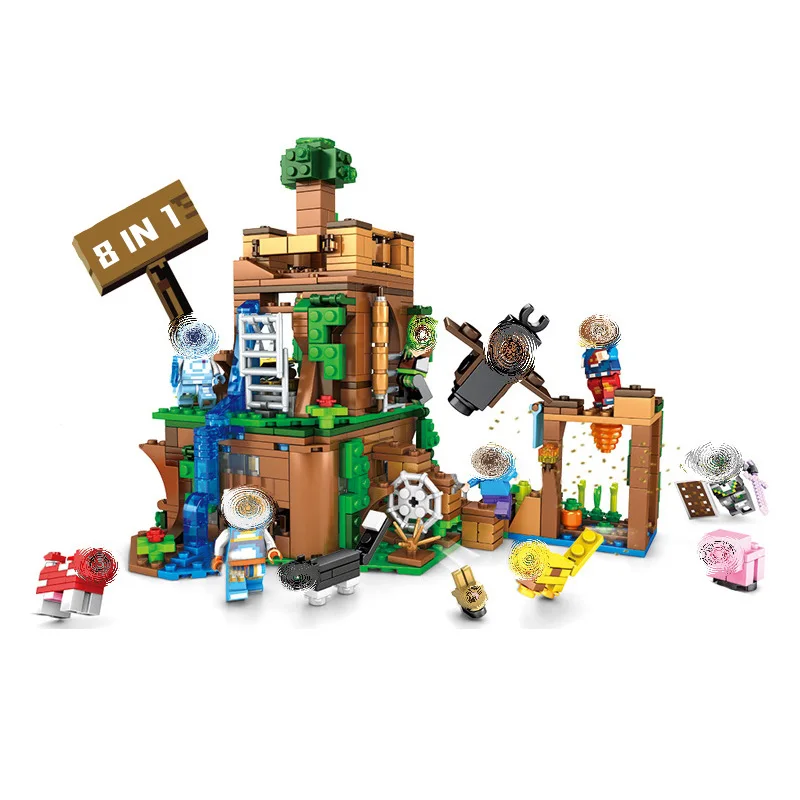 

8in1 My World Series Forest Tree House Village Minecrafted Building Blocks Sets Compatible Legoings Bricks Toys for Children