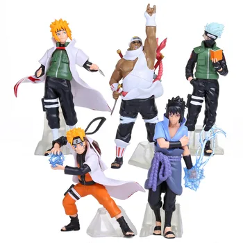 

Naruto Uzumaki Naruto Uchiha Sasuke Hatake Kakashi Namikaze Minato Killer Bee PVC Figures Toys 5pcs/set
