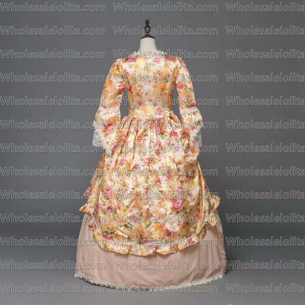 Викторианская готика Викторианский гражданская война платье с цветочным рисунком бальное reactation взрослых костюм на Хэллоуин