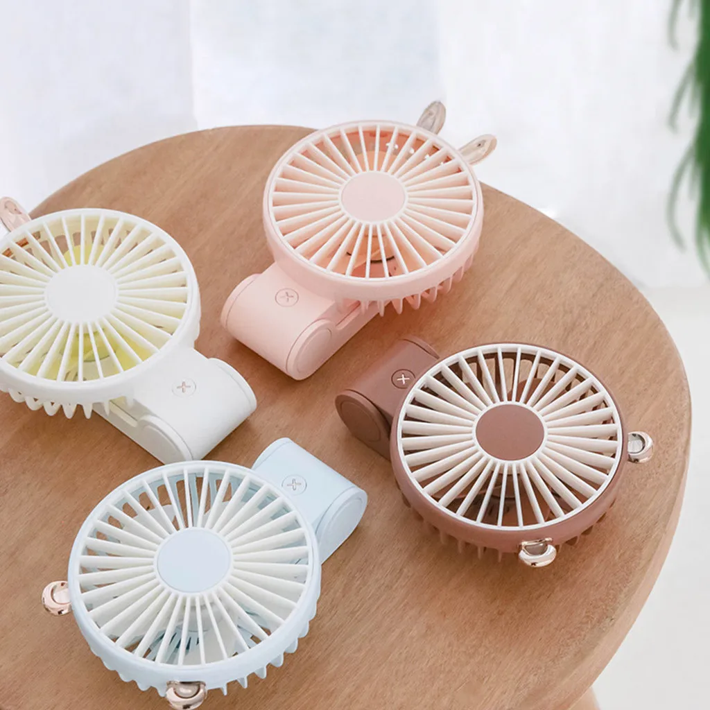 

Bunny Hand Portable Mini Handheld Fan Personal Desk Stroller Table Fan Cooling Electric Fan Desktop Home Office Fan