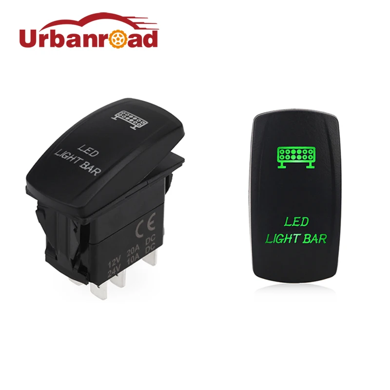 

Urbanroad 5pin Auto Toggle Switches 12v Waterproof Push Rocker Toggle Light Bar Switch For Auto Truck Boat 12v 20A 24V 10A