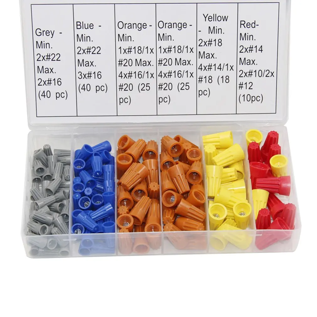 

158PCS Electrical Wire Connectors Screw Terminals with Spring Insert Twist Nuts Quick Disconnects Flat Connectors Cable Lugs