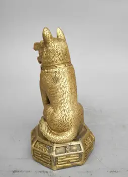 

China's Seiko carving pure brass bagua dog small statue