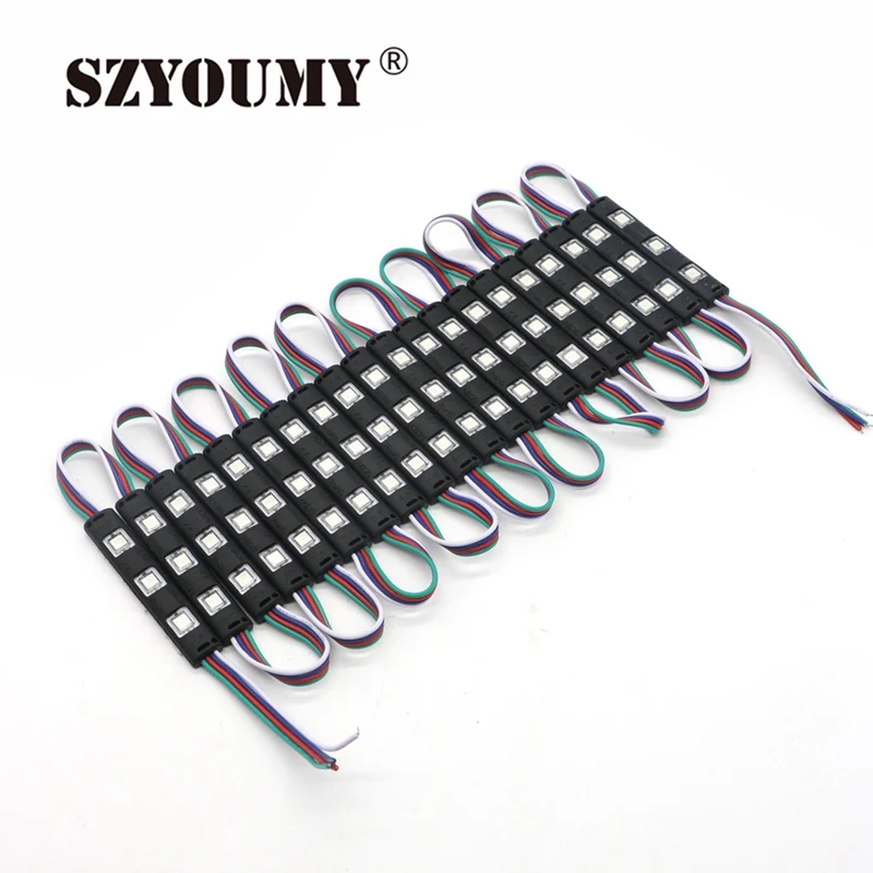 SZYOUMY 500/Lot Черный PCB DC12V RGB 5050 инъекции светодиодный модуль, реклама/Windows свет