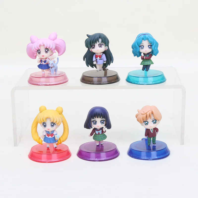 6 шт./компл. Sailor Moon Tsukino Usagi Chibiusa Kino Makoto Chiba Mamoru фигурка игрушки подарки на день