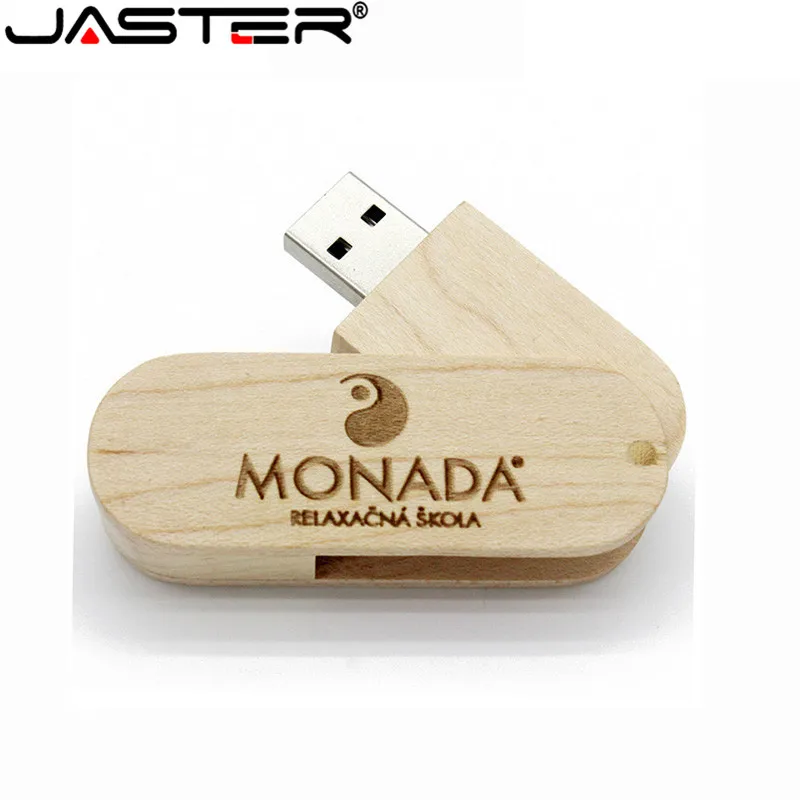 Деревянный портативный USB флэш накопитель JASTER с логотипом под заказ 4 ГБ 8 16 32 64 U